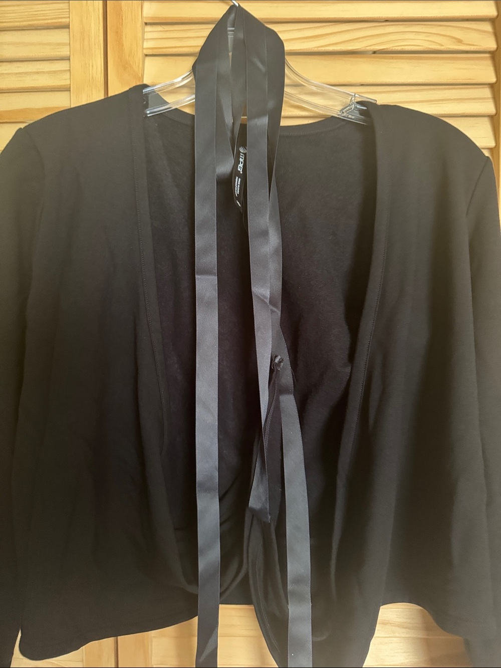 MPG Black Crop Top with Satin Tie